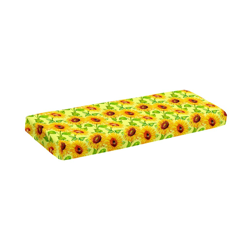 Beige Watercolor Sunflower Pattern Print Piano Keyboard Cover
