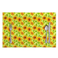 Beige Watercolor Sunflower Pattern Print Placemat