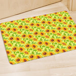 Beige Watercolor Sunflower Pattern Print Polyester Doormat
