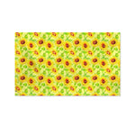 Beige Watercolor Sunflower Pattern Print Polyester Flag