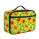 Beige Watercolor Sunflower Pattern Print Portable Lunch Bag