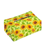 Beige Watercolor Sunflower Pattern Print Rectangle Tissue Box Cover