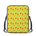 Beige Watercolor Sunflower Pattern Print Rectangular Crossbody Bag