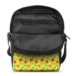 Beige Watercolor Sunflower Pattern Print Rectangular Crossbody Bag