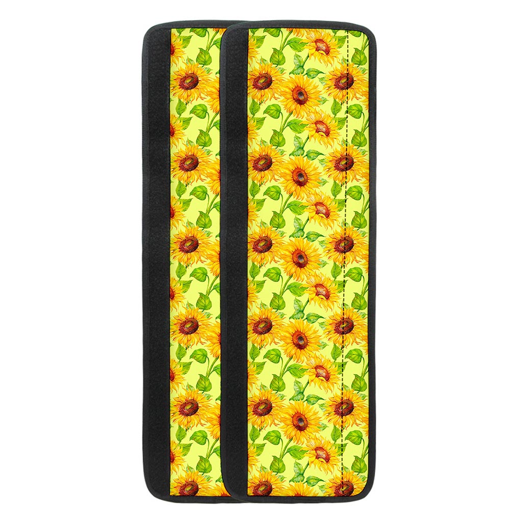 Beige Watercolor Sunflower Pattern Print Refrigerator Handle Covers