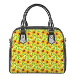 Beige Watercolor Sunflower Pattern Print Shoulder Handbag