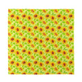 Beige Watercolor Sunflower Pattern Print Silk Bandana