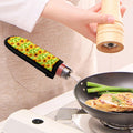 Beige Watercolor Sunflower Pattern Print Skillet Handle Cover