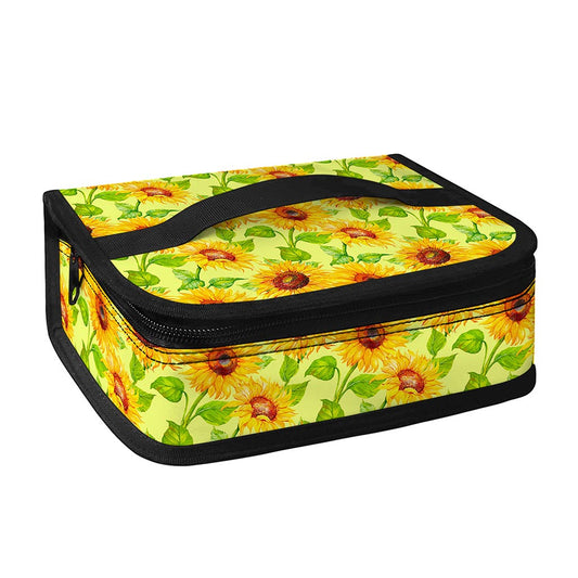 Beige Watercolor Sunflower Pattern Print Small Lunch Bag