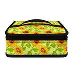 Beige Watercolor Sunflower Pattern Print Small Lunch Bag