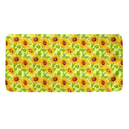 Beige Watercolor Sunflower Pattern Print Towel