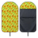 Beige Watercolor Sunflower Pattern Print Waterproof Car Seat Cover