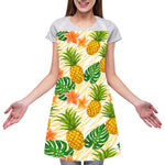 Beige Zebra Pineapple Pattern Print Adjustable Apron