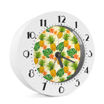 Beige Zebra Pineapple Pattern Print Alarm Clock
