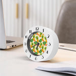 Beige Zebra Pineapple Pattern Print Alarm Clock