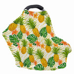 Beige Zebra Pineapple Pattern Print Baby Seat Cover