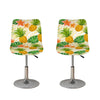 Beige Zebra Pineapple Pattern Print Bar Stool Covers