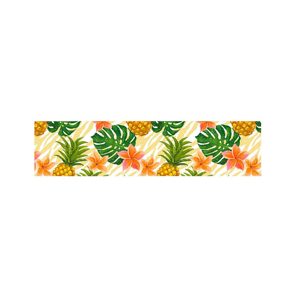 Beige Zebra Pineapple Pattern Print Bed Runner