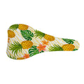 Beige Zebra Pineapple Pattern Print Bicycle Seat Cover