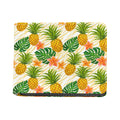 Beige Zebra Pineapple Pattern Print Bifold Wallet