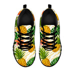 Beige Zebra Pineapple Pattern Print Black Running Shoes