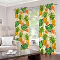 Beige Zebra Pineapple Pattern Print Dimout Grommet Curtains
