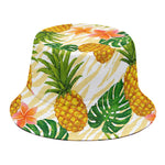 Beige Zebra Pineapple Pattern Print Bucket Hat
