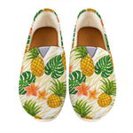 Beige Zebra Pineapple Pattern Print Casual Shoes