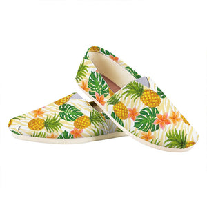 Beige Zebra Pineapple Pattern Print Casual Shoes