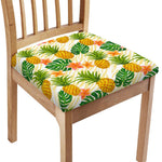 Beige Zebra Pineapple Pattern Print Chair Cushion Cover