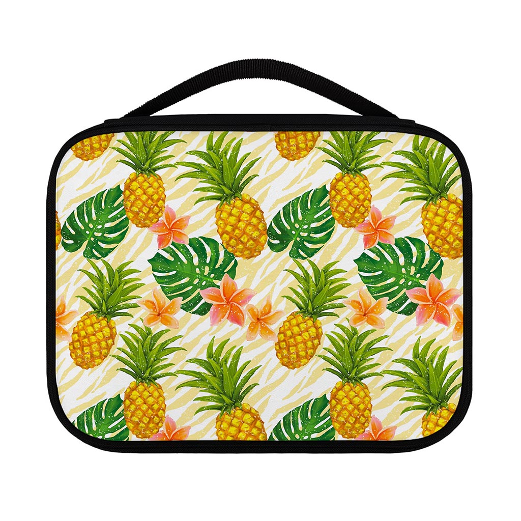 Beige Zebra Pineapple Pattern Print Classic Bible Case