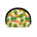 Beige Zebra Pineapple Pattern Print Coin Purse