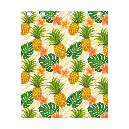 Beige Zebra Pineapple Pattern Print Curtain