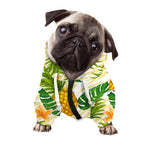 Beige Zebra Pineapple Pattern Print Dog Zip Up Hoodie