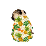 Beige Zebra Pineapple Pattern Print Dog Zip Up Jacket