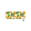 Beige Zebra Pineapple Pattern Print Extended Mouse Pad
