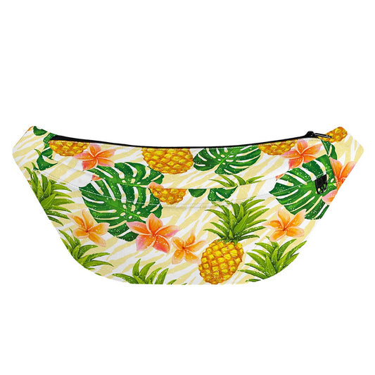 Beige Zebra Pineapple Pattern Print Fanny Pack