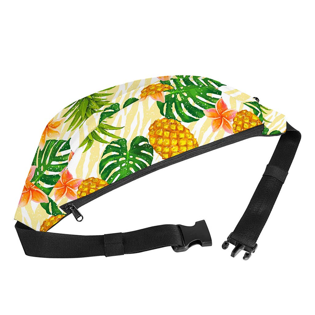 Beige Zebra Pineapple Pattern Print Fanny Pack