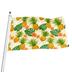 Beige Zebra Pineapple Pattern Print Flag