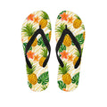 Beige Zebra Pineapple Pattern Print Flip Flops