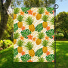 Beige Zebra Pineapple Pattern Print Garden Flag