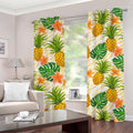 Beige Zebra Pineapple Pattern Print Grommet Curtains