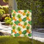 Beige Zebra Pineapple Pattern Print House Flag