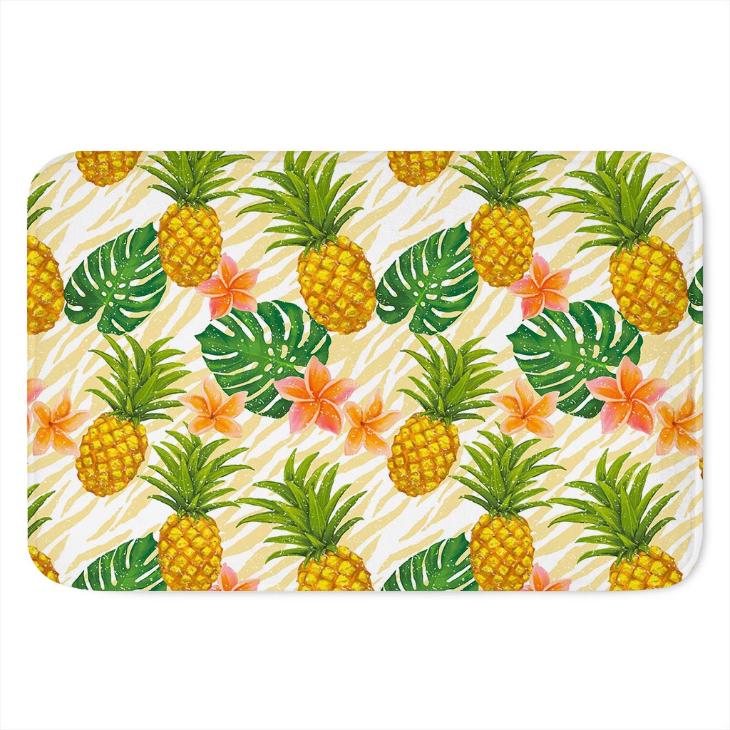 Beige Zebra Pineapple Pattern Print Indoor Door Mat