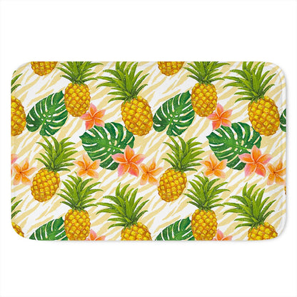 Beige Zebra Pineapple Pattern Print Indoor Door Mat