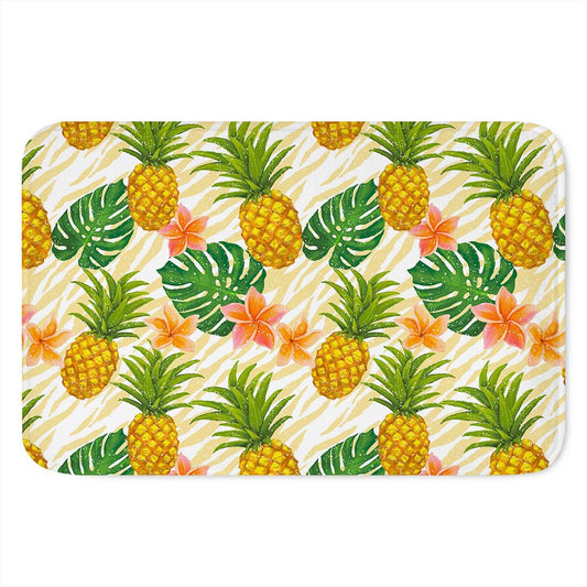 Beige Zebra Pineapple Pattern Print Indoor Door Mat