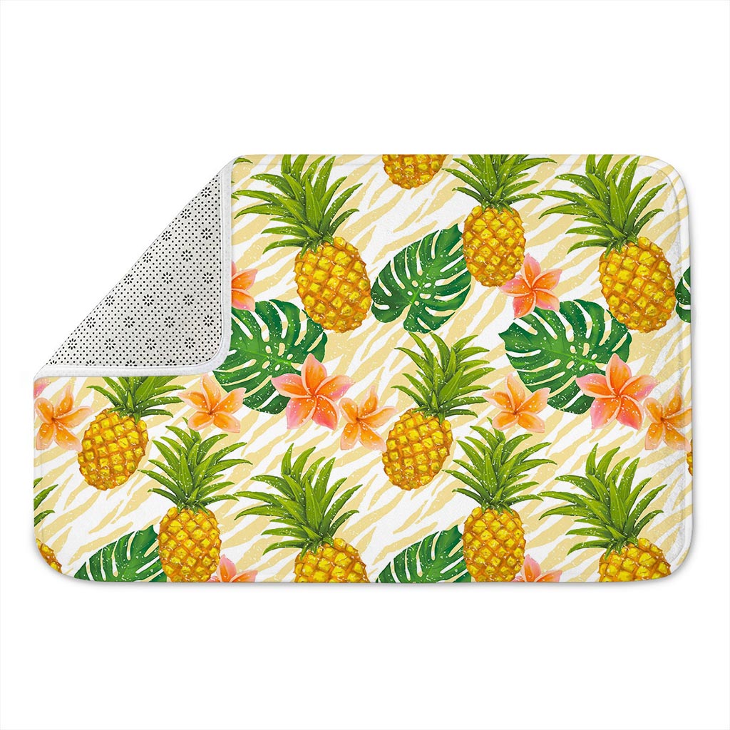 Beige Zebra Pineapple Pattern Print Indoor Door Mat