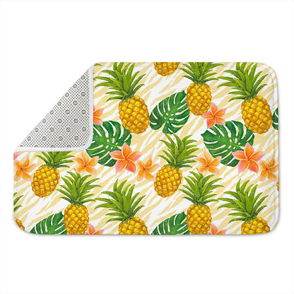 Beige Zebra Pineapple Pattern Print Indoor Door Mat