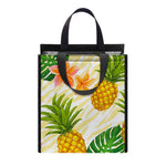 Beige Zebra Pineapple Pattern Print Insulated Lunch Tote