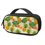 Beige Zebra Pineapple Pattern Print Insulin Cooler Travel Case